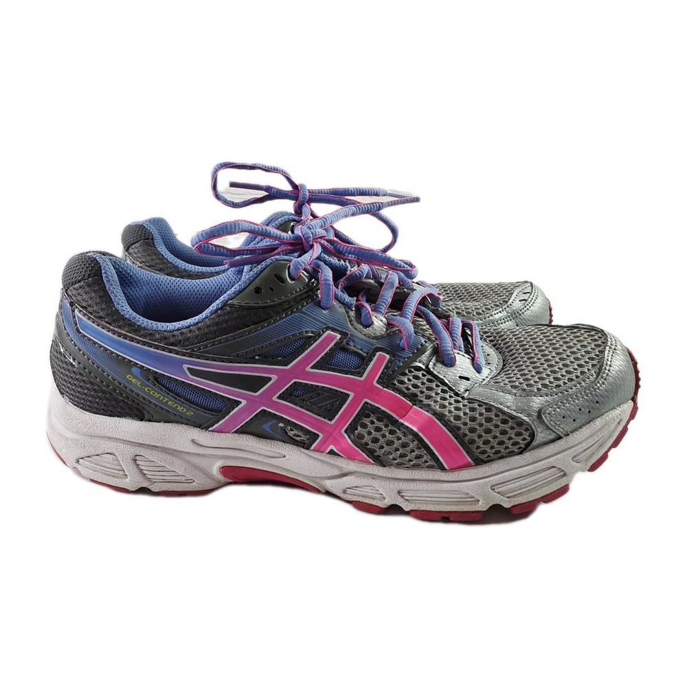 Asics Gel Contend 2 Women's A390713 Running Sneakers Size 8 Pink/Blue/Silver